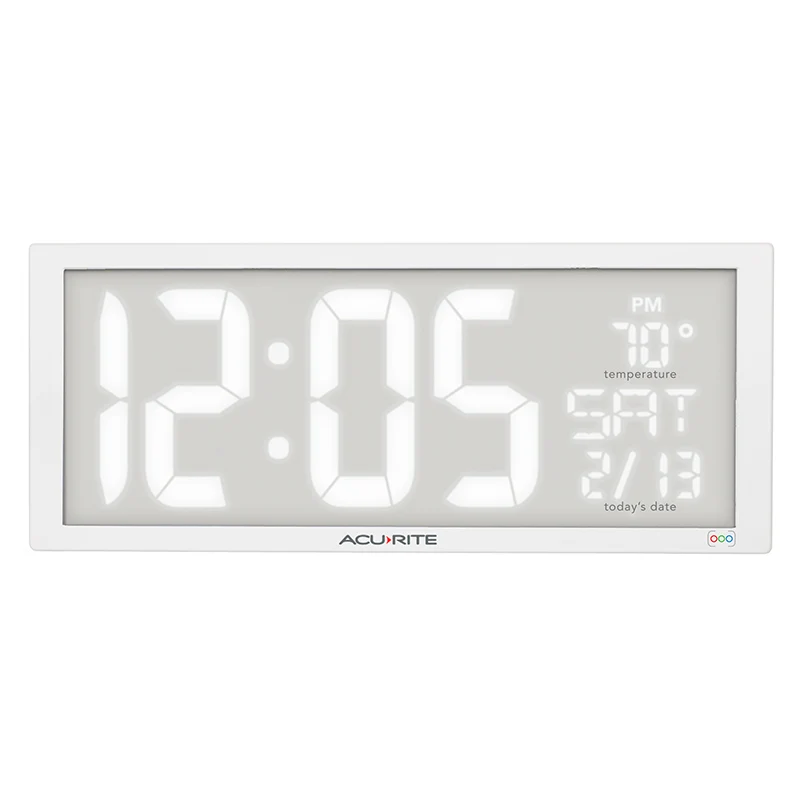 14.5" Oversized, Multicolor LED Clock with Indoor Temperature and Date - Image 6