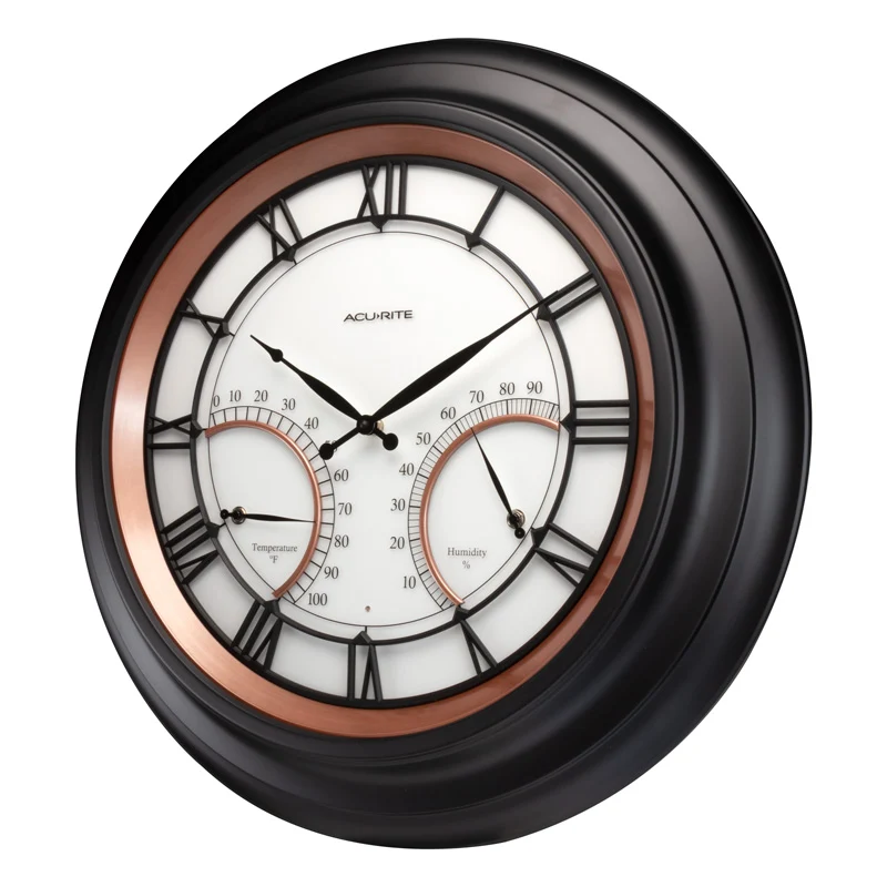 24” Illuminated LED Large Outdoor Decorative Clock with Thermometer and Hygrometer Combo - Image 3