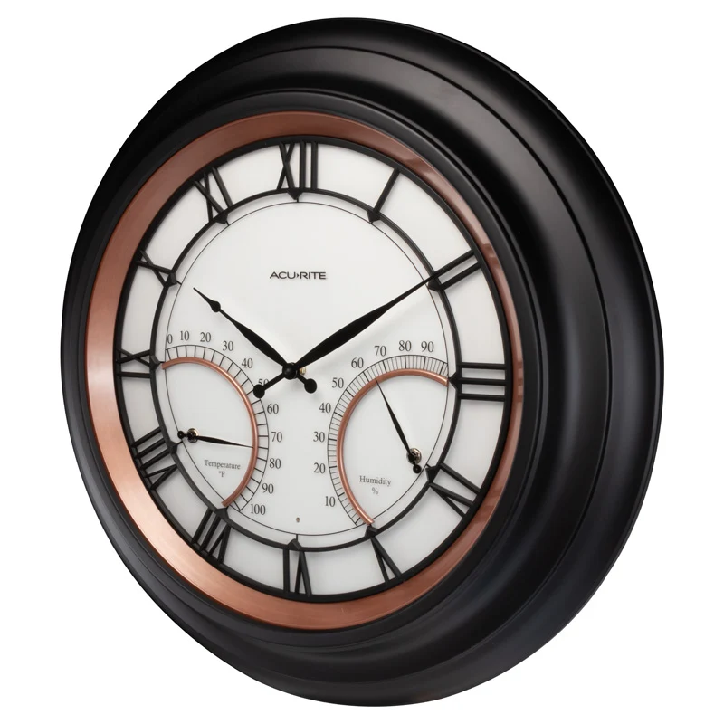 24” Illuminated LED Large Outdoor Decorative Clock with Thermometer and Hygrometer Combo - Image 4