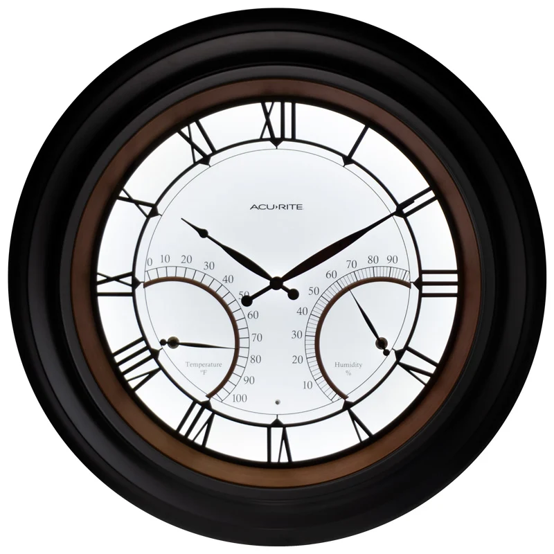 24” Illuminated LED Large Outdoor Decorative Clock with Thermometer and Hygrometer Combo - Image 9