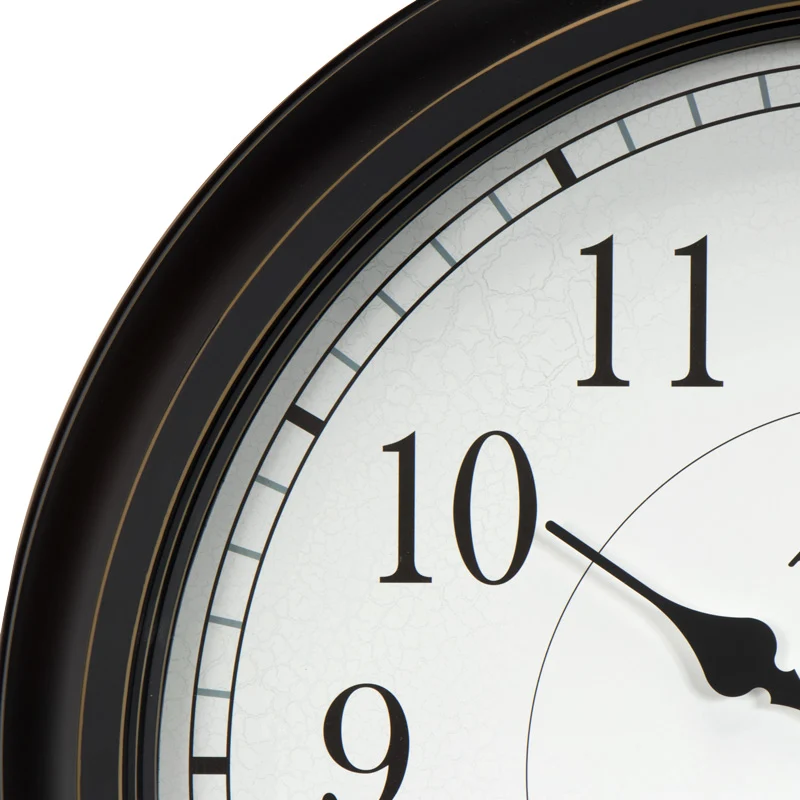 24-inch Weathered Black Wall Clock with Thermometer and Hygrometer - Image 4
