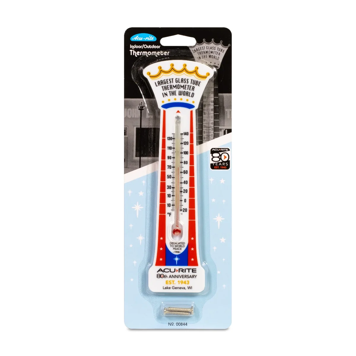80th Anniversary 7-Inch Replica of Largest Glass Tube Thermometer in the World - Image 5