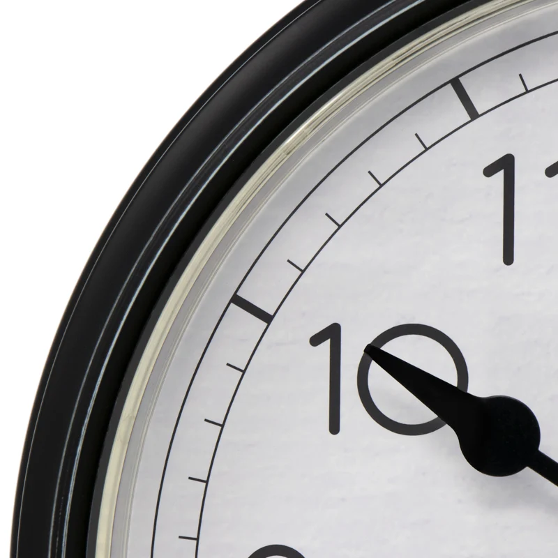 9.3-inch Black Outdoor Clock with Thermometer - Image 3