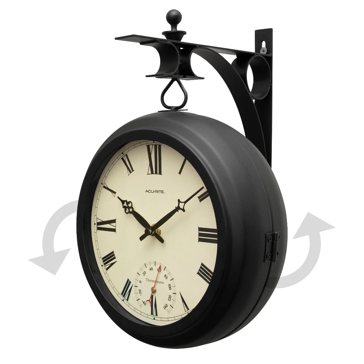 9” Indoor/Outdoor Round Double-Sided Hanging Clock - Image 6