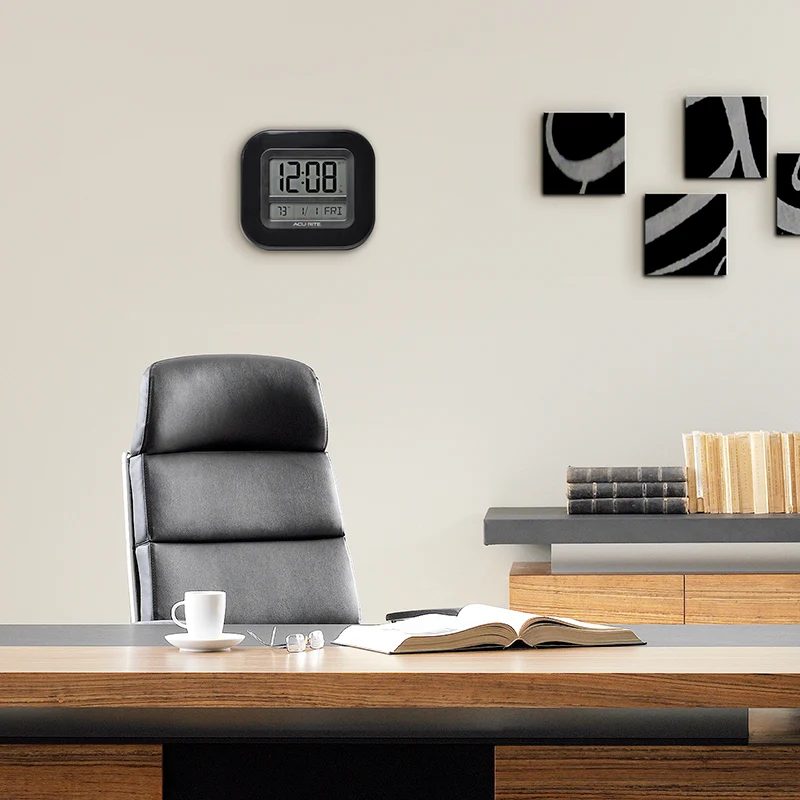Indoor Atomic Digital Wall Clock with Thermometer - Image 8
