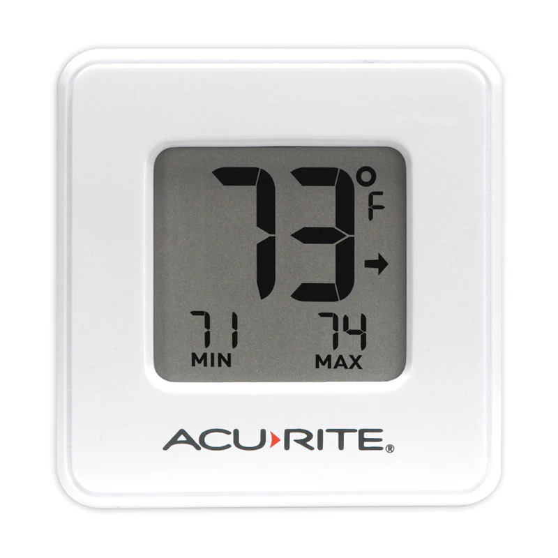 Compact Indoor Thermometer with High and Low Records