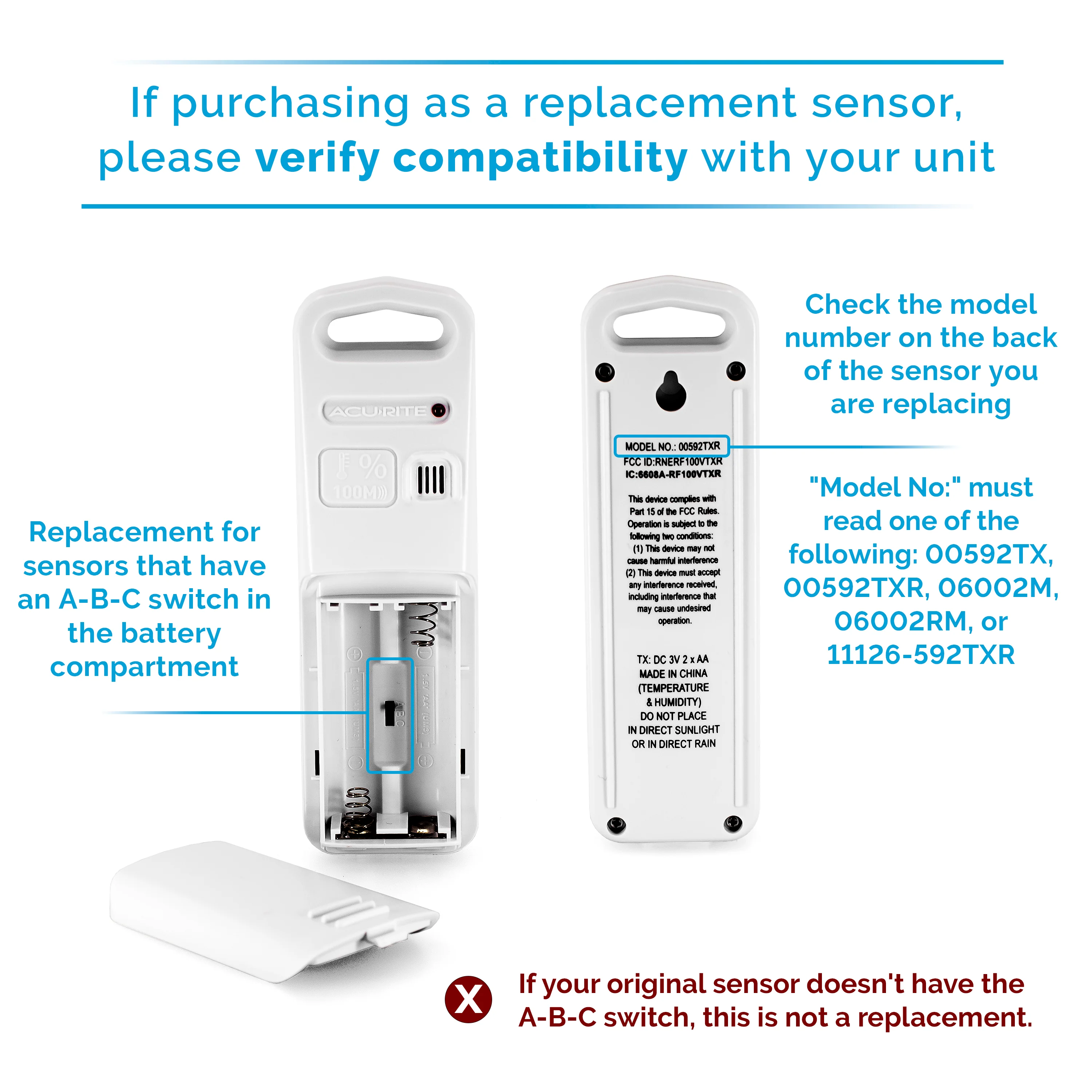 Add-on / Replacement Wireless Sensor (3 Options for Compatibility) - Image 4