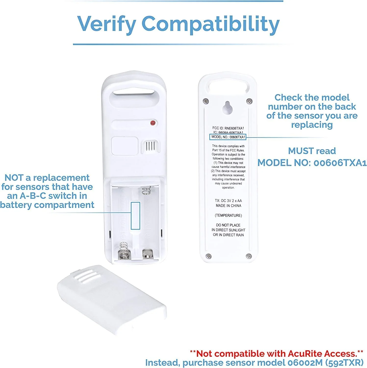 Add-on / Replacement Wireless Sensor (3 Options for Compatibility) - Image 5