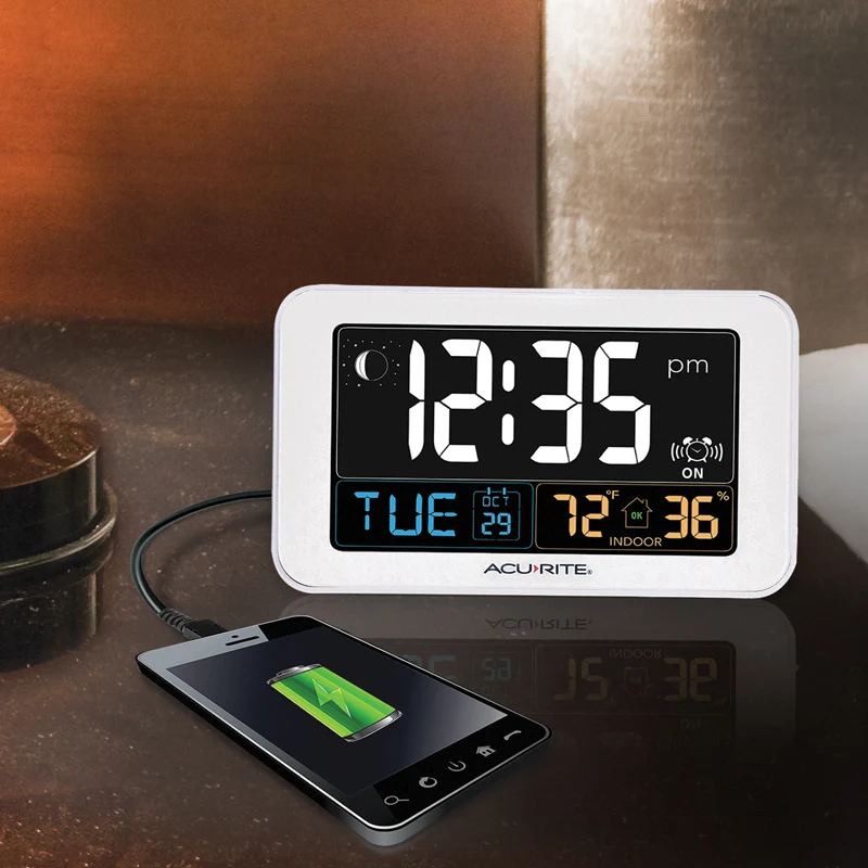 AcuRite Digital Alarm Clock with USB Charger - Image 4