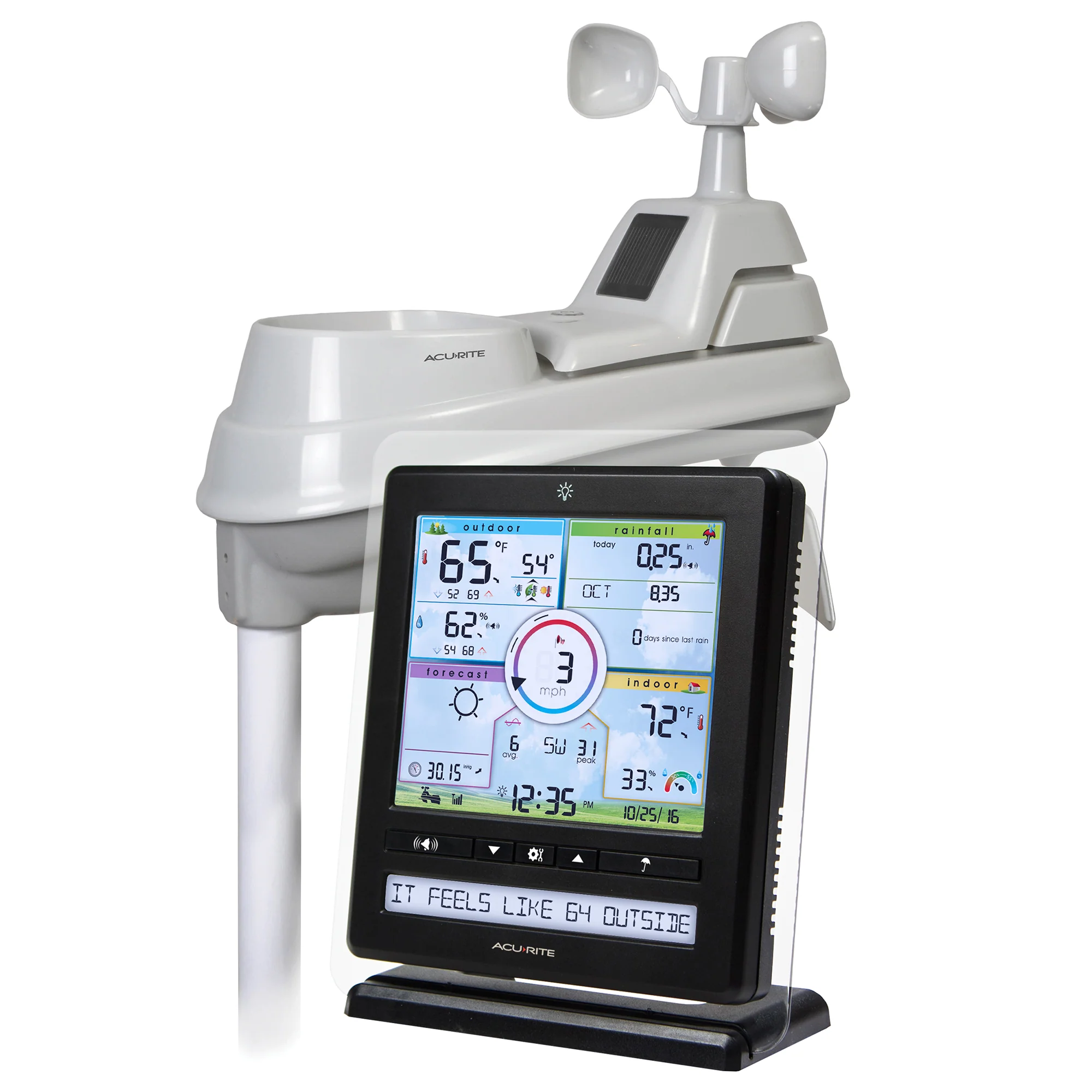 AcuRite Iris Weather Station with Color Display, Weather Ticker