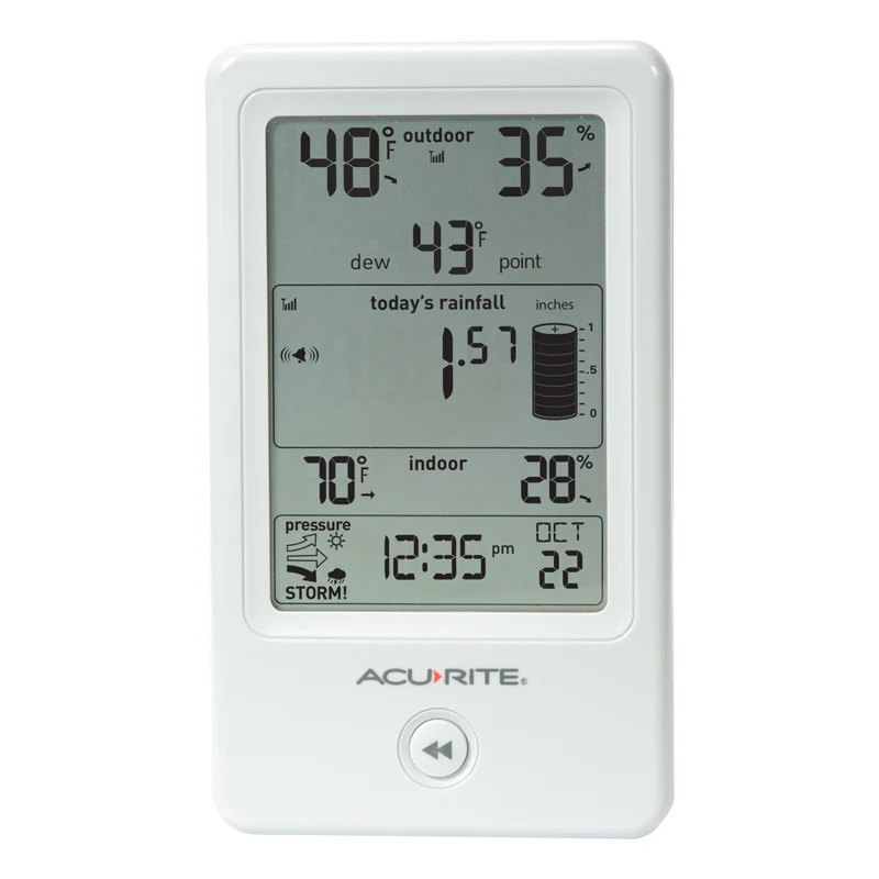 Digital Rain Gauge with Indoor/Outdoor Temperature and Storm Alert - Image 3