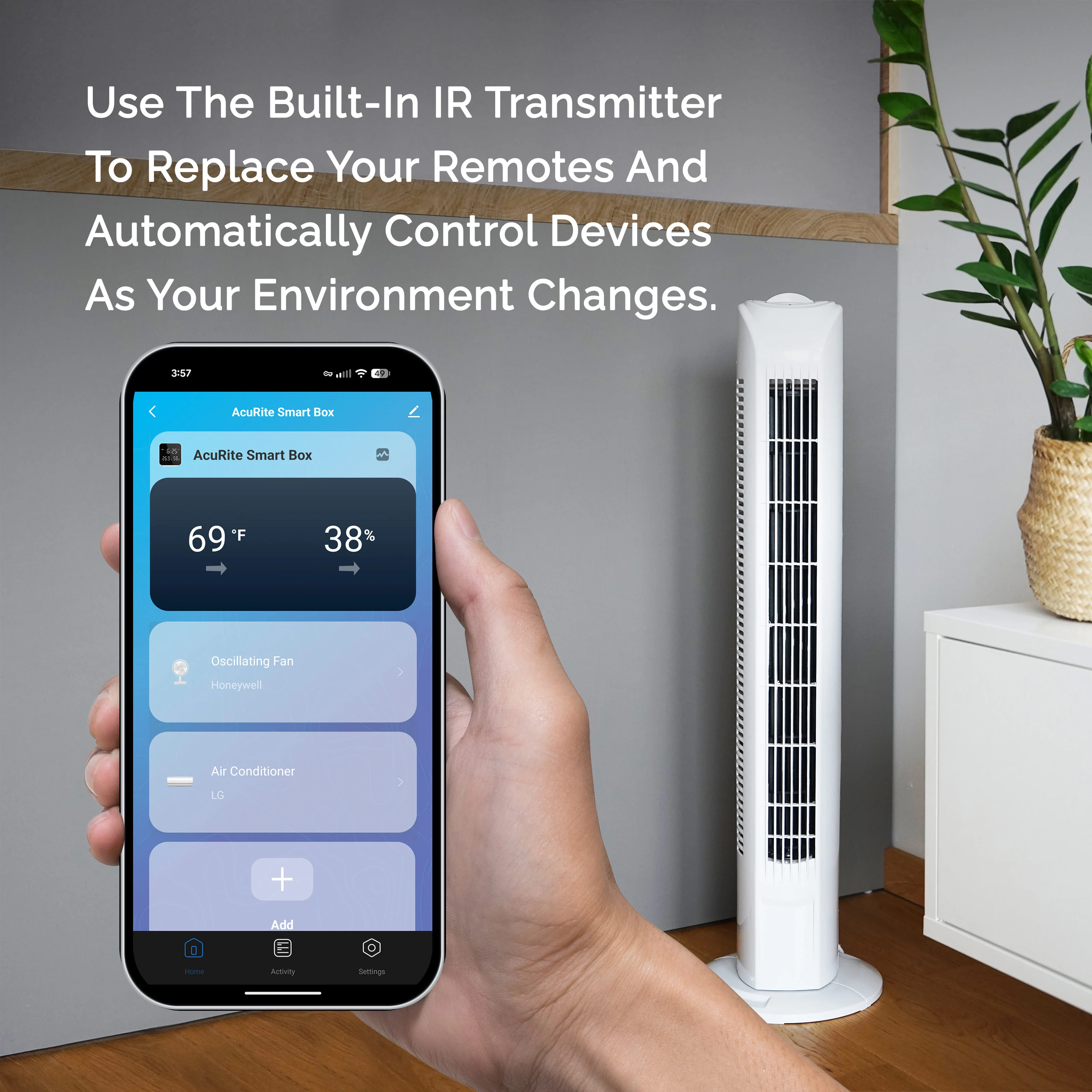 Smart Wi-Fi Indoor Digital Thermometer and Humidity Monitor with Universal IR Remote - Image 3