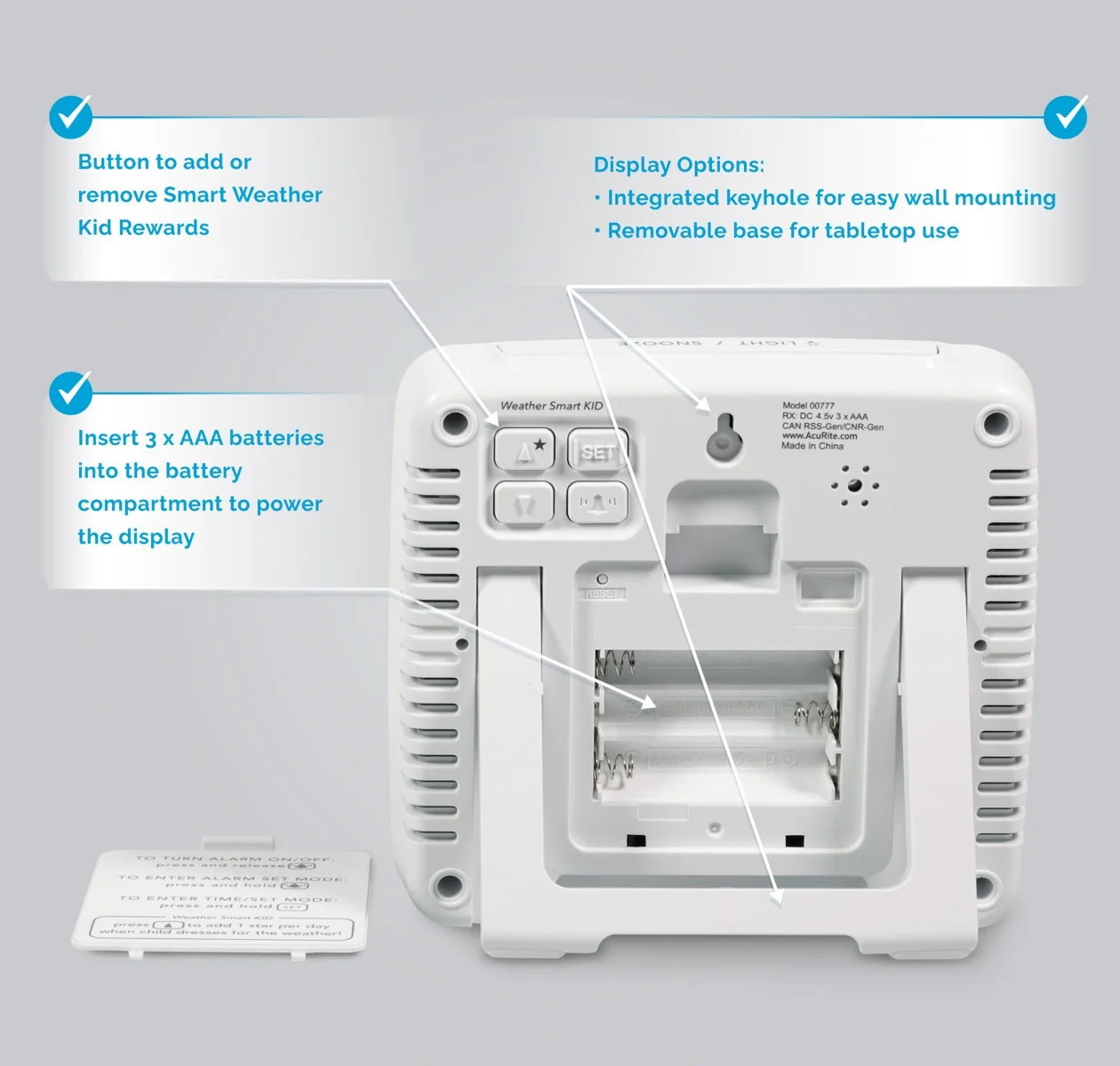 What-To-Wear Weather Station with Alarm Clock, and Outdoor Temperature with Forecast - Image 4